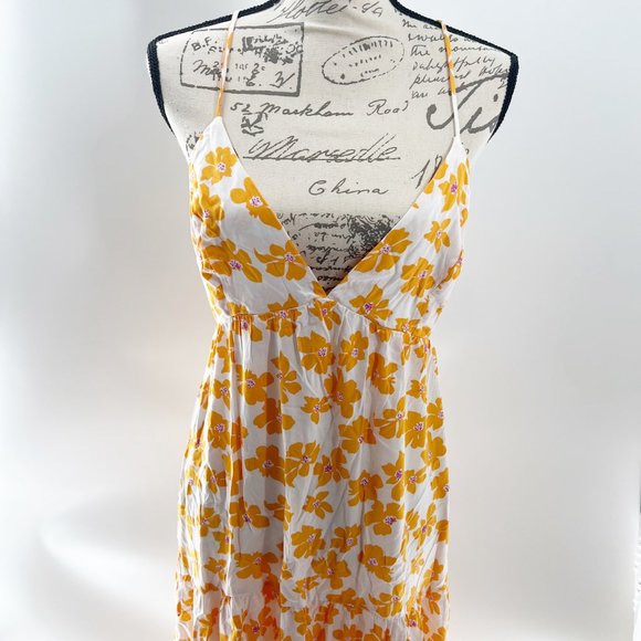 COPY - All In Favor Strappy Tiered Yellow Flower Maxi Dress Size XL NWT - Picture 4 of 12